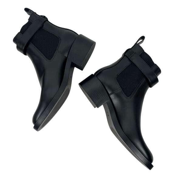 Mango Black Slip On Chelsea Boots Elastic Panel & Buckle Size 37/ 6.5 - Picture 7 of 12